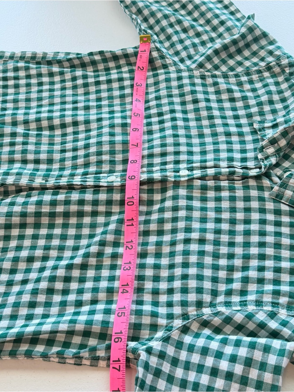 J. Crew Green and White Gingham Button-Down Shirt - Picture 6 of 6